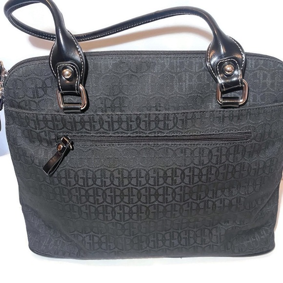 Giani Bernini Black Fabric GB Logo Shoulder Organizer Handbag Bag - Picture 3 of 16
